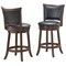 Contemporary Home Living Set of 2 Black and Brown Solid Swivel Counter Stools 39"